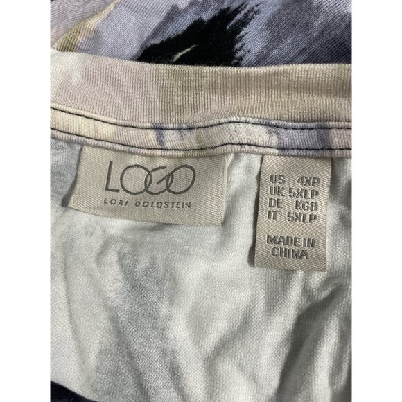 LOGO by Lori Goldstein Petite Rayon 230 Elbow Sleeve Dress 4X Neutral Combo NEW - Picture 4 of 6